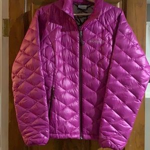 Purple puffer coat